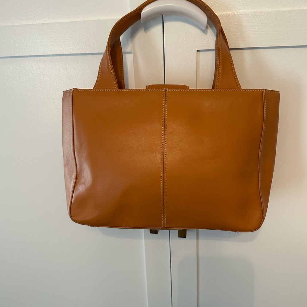 Banana Republic Tan Leather Tote Bag - Picture 2 of 11